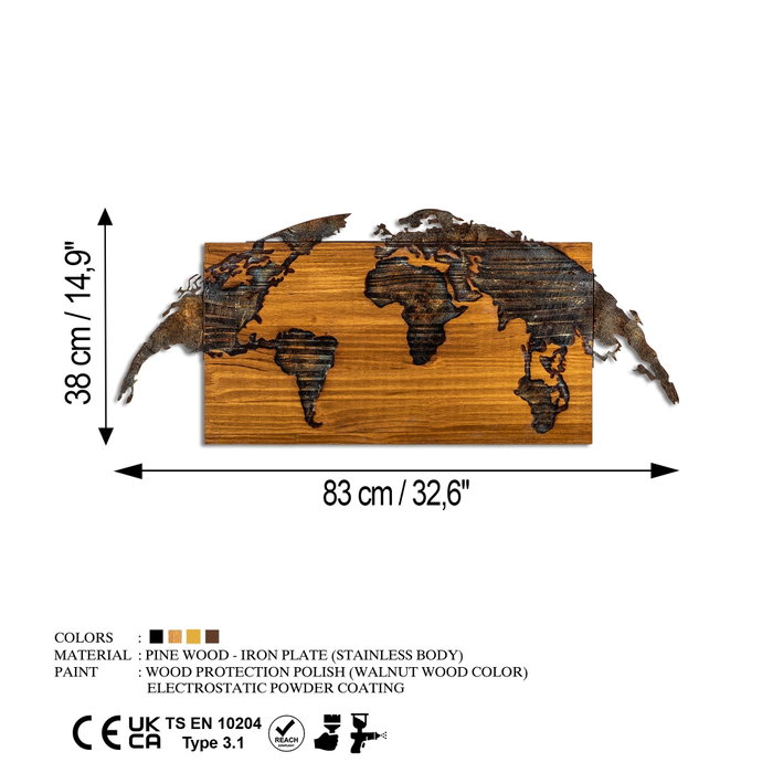 Wallity World Map-1 Multicolor